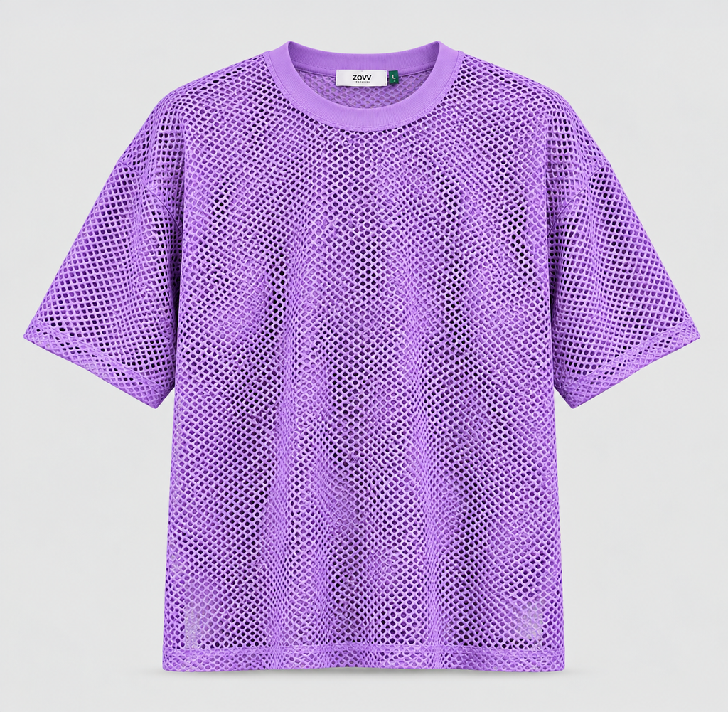 Purple Mesh T-Shirt for Women