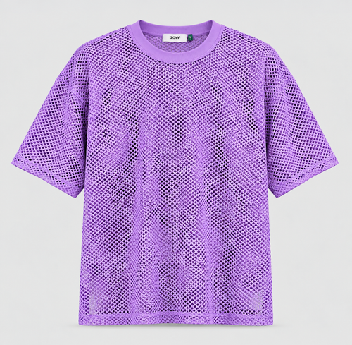 Purple Mesh T-Shirt for Women