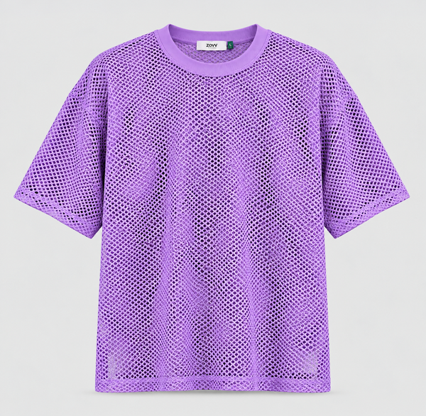 Purple Mesh T-Shirt for Women